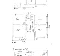 Floor plan of a family house with a garage, rooms, and a boiler room from the basement.