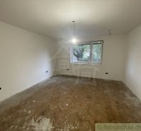 A spacious room with a wooden decor floor in a family house.