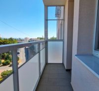A balcony with glass walls in a 3-room apartment on Dukelská Street, Nové Mesto nad Váhom.
