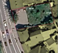Aerial view of commercial land on Piešťanská Street in Nové Mesto nad Váhom.