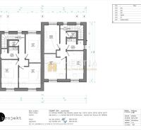 Floor plan of a 2-room apartment in the city of Rovensko with four rooms and a staircase.
