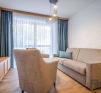 Recreational apartment with a comfortable sofa, armchair, and wooden decor flooring.