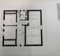 Floor plan of the attic of a family house in Trenčianska Turná, showing the layout of the rooms.
