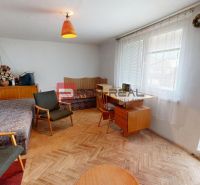 Living room in a family house with wood-patterned flooring, sofas, and a writing desk.