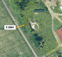 Aerial map with parcel numbers in the area of Vyšné Ružbachy, Special properties.