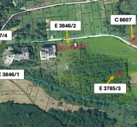 Aerial map of land plots in the area of Special Properties in Vyšné Ružbachy.