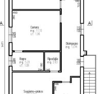 A layout of a vacation apartment with two bedrooms, a living room, a kitchen, two bathrooms, and a terrace.
