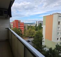 A balcony with a view of the surroundings of Kysucká Street in Košice - the Západ district.