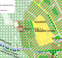The zoning map in Modra shows residential plots and existing vineyards.