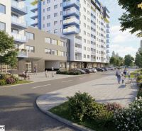 Urban architecture in Poprad with 3-room apartments and adjacent greenery.
