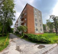Apartment building on Mierova Street in Čadca, surrounded by greenery and a sidewalk.