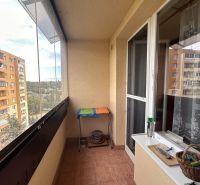 The balcony of a 3-room apartment on Antona Prídavka Street in Prešov with a view of the city.