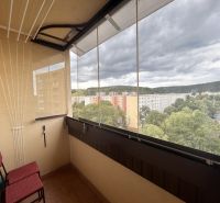 A loggia with a view of the housing estate and greenery in Prešov on Antona Prídavka Street.