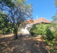 A family house in Moča surrounded by greenery, with a classic sloped roof and a garden.