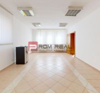 Interior with tiles and curtains, empty room in the Production premises.