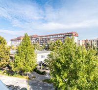 View from a 2-room apartment on Novomeského in Košice - Staré Mesto with plenty of greenery.