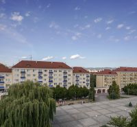 A view of Sad kpt. Nálepku in Nová Dubnica with apartment buildings in the background.