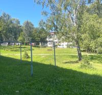 The grassy area and trees on Komenského Street in Stará Ľubovňa, near the 2-room apartment.