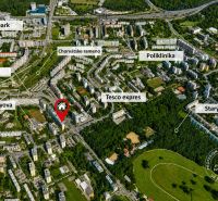 Aerial view of Námestie hraničiarov and surroundings in Bratislava - Petržalka.