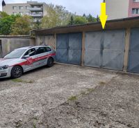 Garages on Partizánska Street in Trenčín, car, concrete area.