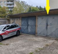 Garages on Partizánska Street in Trenčín, car for real estate services, woman with a cap.