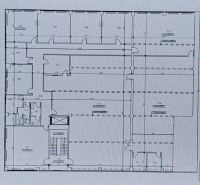 Floor plan of offices with rooms and the width of perimeter walls.