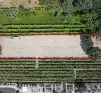 Aerial view of the residential plot on Holubyho Street in Pezinok.