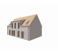 Visualization of a two-story building with an attic and light facades at the Southern Gate in Senec.