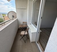 The balcony of a 2-room apartment on Streďanská Street in Topoľčany with a view of the city.