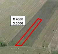 Aerial view of agricultural land in Plaveč with marked sale.