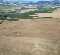 Vast agricultural and forest lands around Plaveč surrounded by rivers and forests.