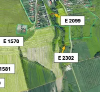 Aerial map of agricultural and forest plots around Stará Ľubovňa.