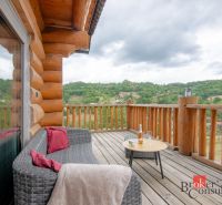 View from the terrace of a family house in Vyhne towards the surrounding nature.