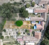 Aerial view of a family house at Vištuk 158 in the town of Vištuk with a garden.
