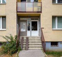 Entrance to the apartment building on Benadova Street in Košice, Dargovských hrdinov district.