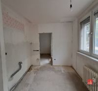 Room in a 4-room apartment with white walls and a large window.