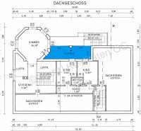 The attic floor of the family house in Podersdorf am See shows rooms with exact dimensions.
