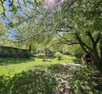A garden with refreshing shade from trees and a gazebo, Family house in Nižná Hutka.
