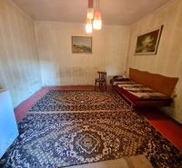A room in a family house with a carpet, a chair, and a couch.