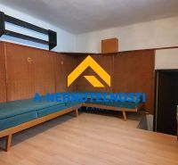 Interior of a family house with a bed and a floor with a wooden decor.