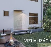 Visualization of a family house in Banská Bystrica with a terrace and a garden.