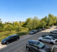 Vincent Šikula Street in Stupava, view from a 2-room apartment of greenery and parking.