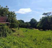 Green residential plots in Žehňa surrounded by trees and blue skies.