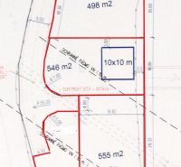 Layout of residential plots in Žehňa with marked areas and protective zones.