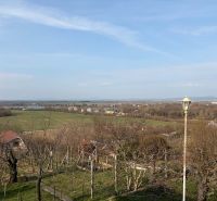 The view from the cottage near Banka offering greenery and distant fields.