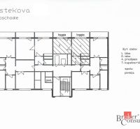 Floor plan of a studio apartment in Bratislava-Petržalka on Šustekova Street, 9th floor, with two loggias.