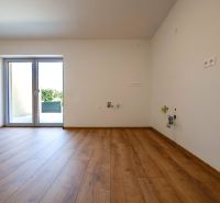 A room in a family house with a floor featuring a wooden decor and access to a terrace.