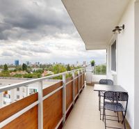 Balcony of a 3-room apartment on Nobelova Street in Bratislava - Nové Mesto with a view.