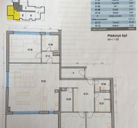 Floor plan of a 4-room apartment with a terrace and a balcony, various rooms.