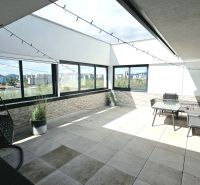 Spacious terrace of a 4-room apartment with a view of Bratislava near Antolska Street.